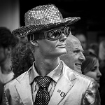 Hamburg, Gänsemarkt - Trio Meeting Angela Merkel II